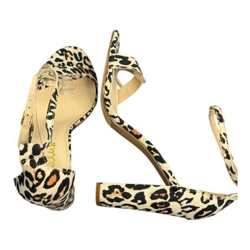 Lulus‎ Taylor Leopard Vegan Suede Block Heel Sandal 6 NIB